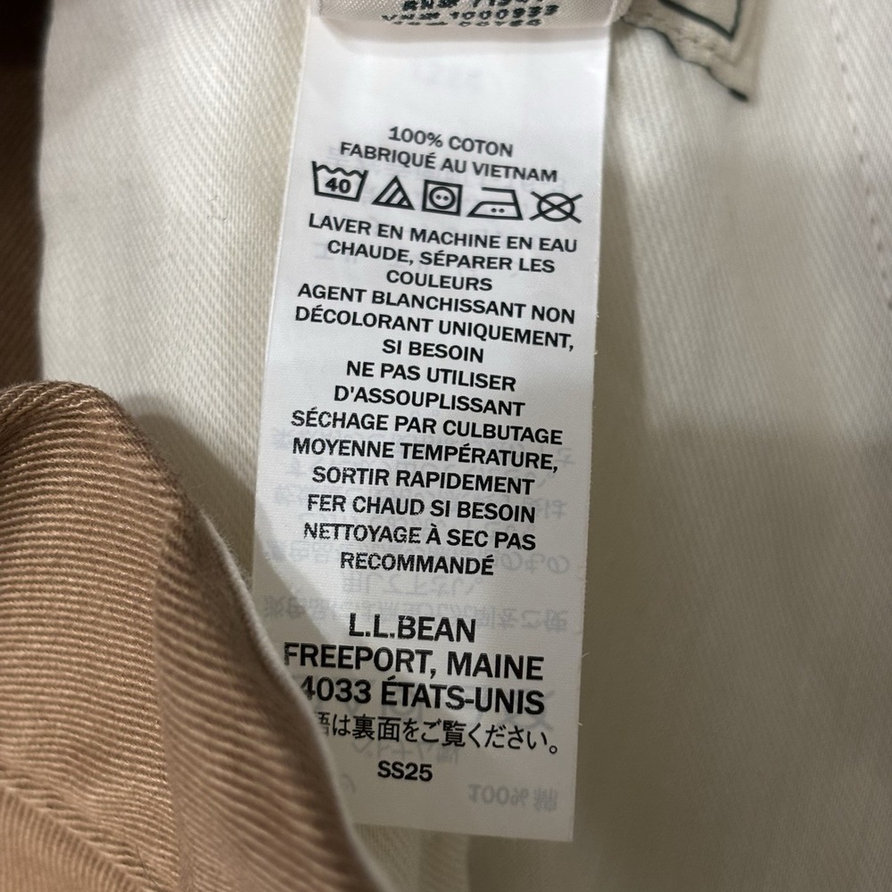 LL Bean Mens Wrinkle Free Dress Chino Pants Pleated Front 37/28 Toasted Coconut - Picture 5 of 5